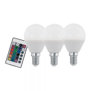 Becuri LED Lm-Set 3X E14-P45 Rgbw 4W Inkl-Fernbed- Eglo 10683