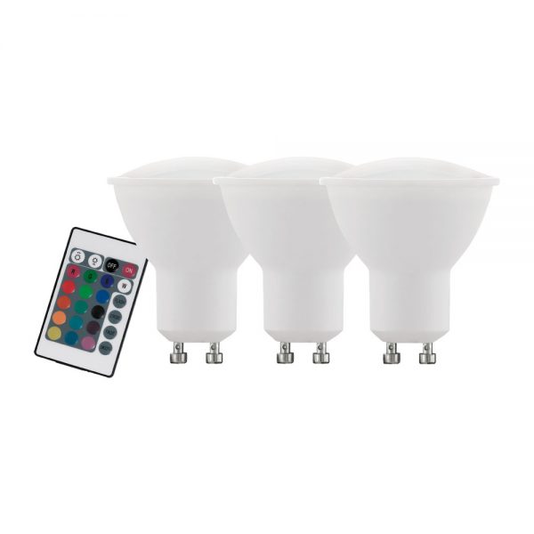 Becuri LED Lm-Set 3X Lm-Gu10 Rgbw 4W Inkl-Fernbed- Eglo 10687