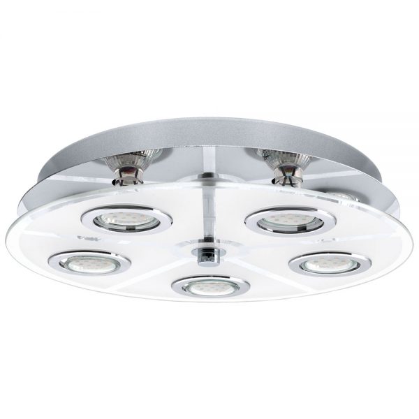 Plafoniera EGLO CABO 30933 - GU10 5X3W D350mm - Sticla satinata - Crom