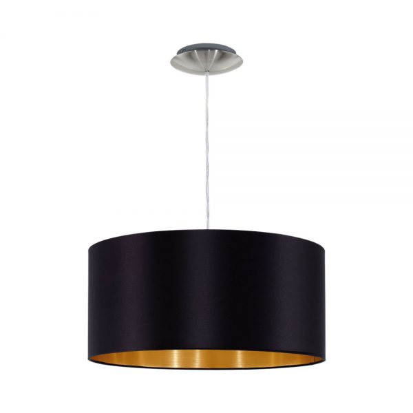 Pendul EGLO MASERLO 31599 - E27 1X60W D380mm - Negru - Auriu