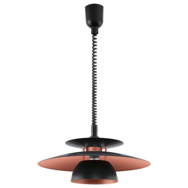 Pendul EGLO BRENDA 31666 - E27 1X60W D430mm - Cupru - Negru