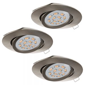 Set 3 spoturi incastrate EGLO TEDO 31689 - GU10 3X5W D80mm