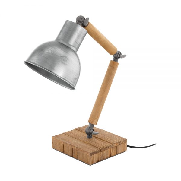 Veioza vintage EGLO STRINGSTON 33006 - E27 1X40W - Lemn - Maro - Argintiu