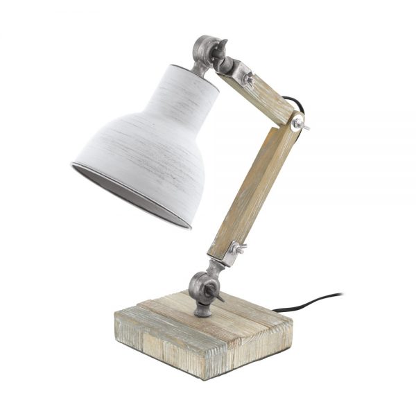 Veioza vintage EGLO STRINGSTON 33007 - E27 1X40W - Lemn - Alb Antichizat