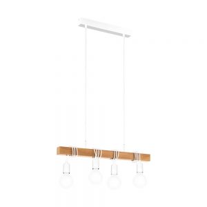 Lustra vintage EGLO TOWNSHEND 33164 - E27 4X60W - Lemn - Maro