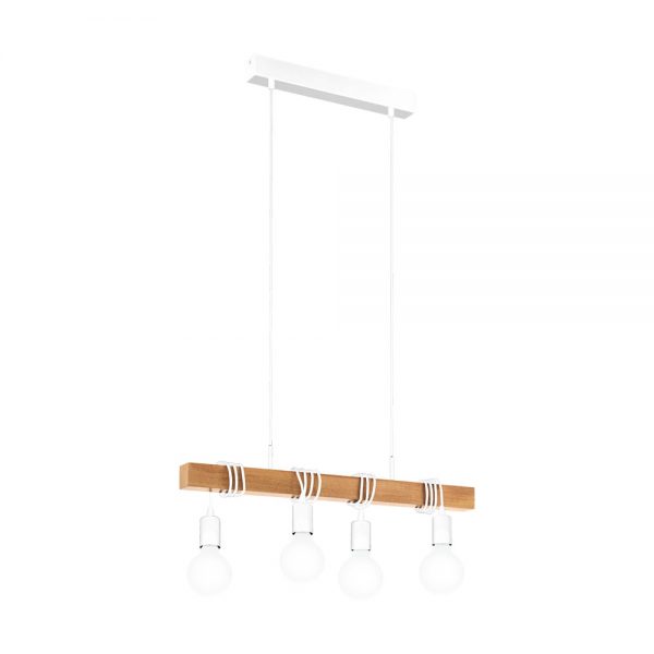 Lustra vintage EGLO TOWNSHEND 33164 - E27 4X60W - Lemn - Maro