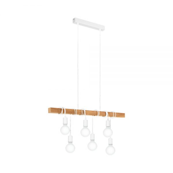 Lustra vintage EGLO TOWNSHEND 33165 - E27 6X60W - Lemn - Maro