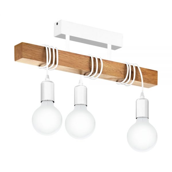 Plafoniera vintage EGLO TOWNSHEND 33166 - E27 3X60W - Lemn - Maro