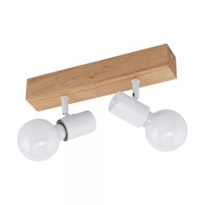 Plafoniera vintage EGLO TOWNSHEND 3 33169 - E27 2X60W - Lemn - Maro - Alb
