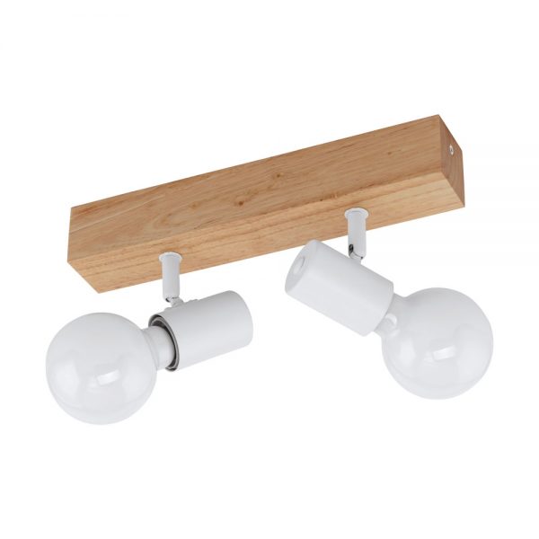 Plafoniera vintage EGLO TOWNSHEND 3 33169 - E27 2X60W - Lemn - Maro - Alb