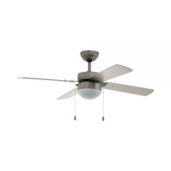 Lustra ventilator EGLO GELSINA 35041 - E14 1X60W D1066mm - Sticla lacuita - Nichel Mat