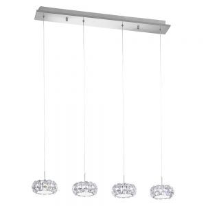 Corpuri iluminat Crystal Design Lustra 4X5W Led Crom-Clar-Cristal 'Corli Eglo 39007