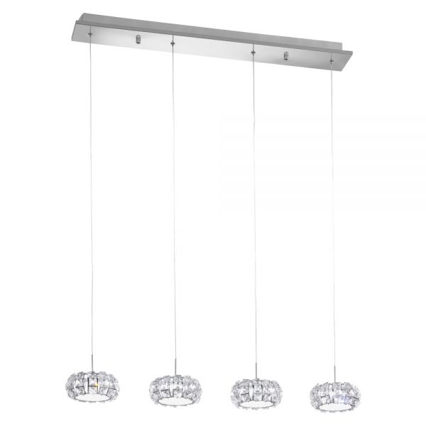 Corpuri iluminat Crystal Design Lustra 4X5W Led Crom-Clar-Cristal 'Corli Eglo 39007
