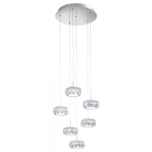 Corpuri iluminat Crystal Design Lustra 6X5W Led  Crom-Clar-Cristal 'Corl Eglo 39008