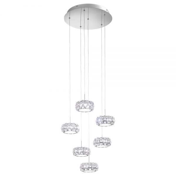 Corpuri iluminat Crystal Design Lustra 6X5W Led  Crom-Clar-Cristal 'Corl Eglo 39008