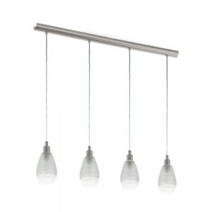 Corpuri iluminat Crystal Design Hl-4 E27 Nickel-M-Sat-Klar 'Siracusa' Eglo 39501