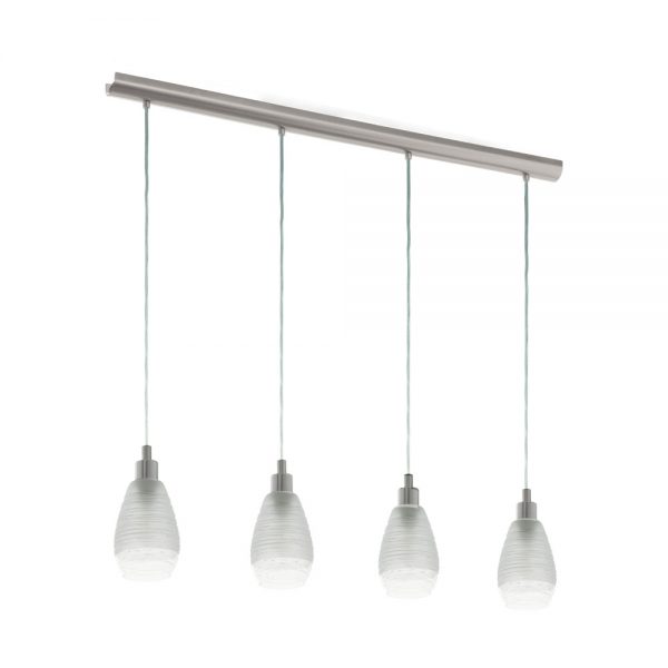 Corpuri iluminat Crystal Design Hl-4 E27 Nickel-M-Sat-Klar 'Siracusa' Eglo 39501