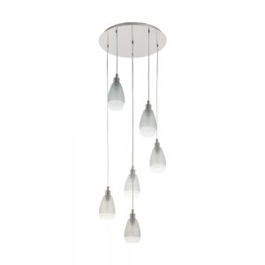 Lustra EGLO SIRACUSA 39502 - E27 6X60W D500mm - Sticla satinata - Nichel Mat