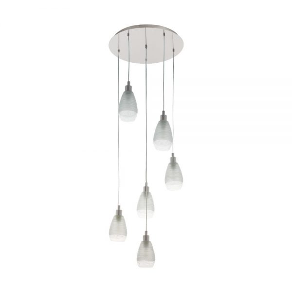 Lustra EGLO SIRACUSA 39502 - E27 6X60W D500mm - Sticla satinata - Nichel Mat
