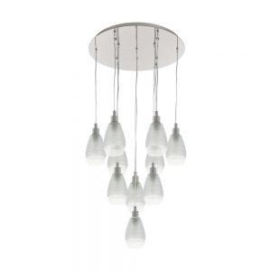 Lustra EGLO SIRACUSA 39503 - E27 10X60W D615mm - Sticla satinata - Nichel Mat