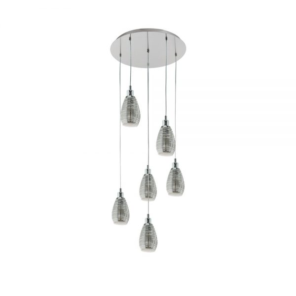 Corpuri iluminat Crystal Design Hl-6 E27 Chrom-Rauchglas 'Siracusa' Eglo 39505