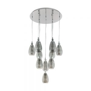 Lustra EGLO SIRACUSA 39506 - E27 10X60W D615mm - Sticla - Crom