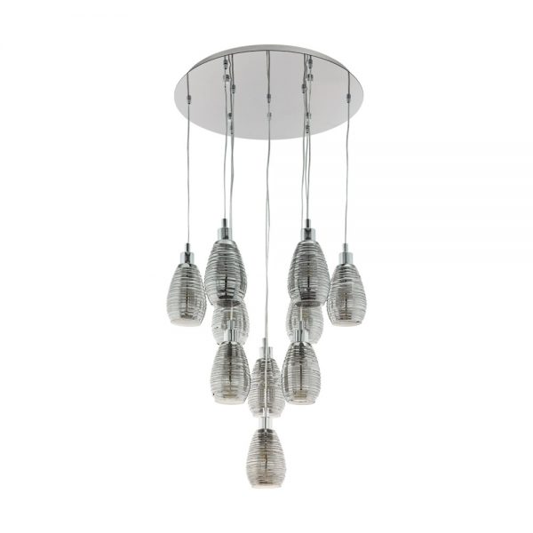 Lustra EGLO SIRACUSA 39506 - E27 10X60W D615mm - Sticla - Crom