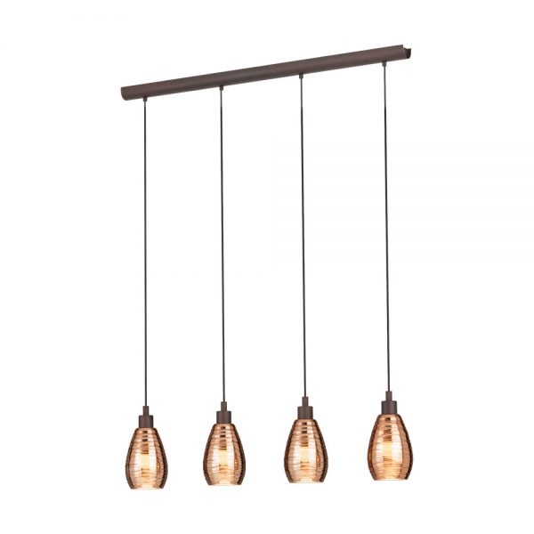 Lustra EGLO SIRACUSA 39507 - E27 4X60W - Sticla aburita - Maro