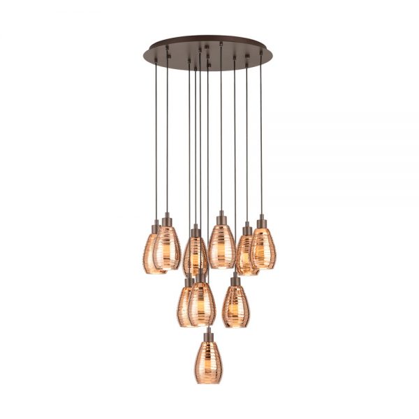 Lustra EGLO SIRACUSA 39509 - E27 10X60W D615mm - Sticla aburita - Maro