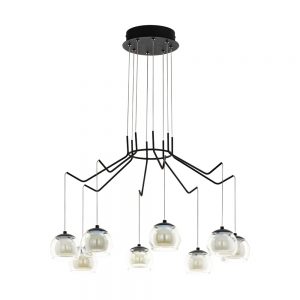 Lustra EGLO ROVIGANA 39511 - LED 8X3.3W 2720lm 3000K D670mm - Sticla - Sticla opal mat - Negru