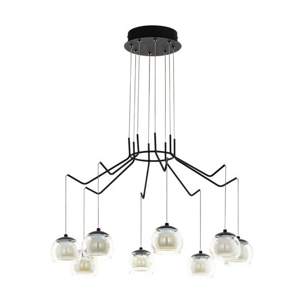 Lustra EGLO ROVIGANA 39511 - LED 8X3.3W 2720lm 3000K D670mm - Sticla - Sticla opal mat - Negru