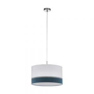 Pendul EGLO SPALTINI 39554 - E27 1X60W D450mm - Albastru - Alb - Argintiu