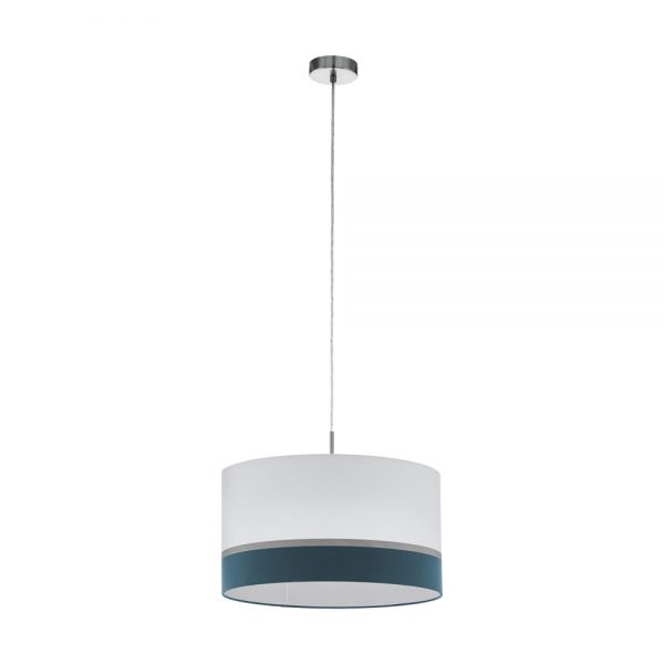 Pendul EGLO SPALTINI 39554 - E27 1X60W D450mm - Albastru - Alb - Argintiu
