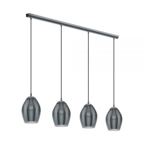 Lustra EGLO ESTANYS 39566 - E27 4X60W - Sticla aburita - Nichel Nero