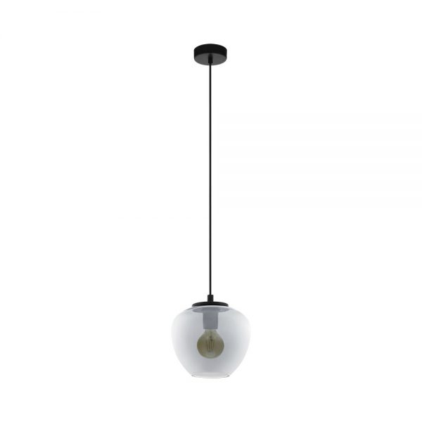 Pendul EGLO PRIORAT 39656 - E27 1X40W D235mm - Negru Transparent