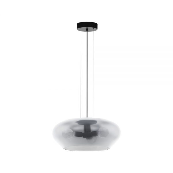 Pendul EGLO PRIORAT 39658 - E27 3X20W D500mm - Negru Transparent