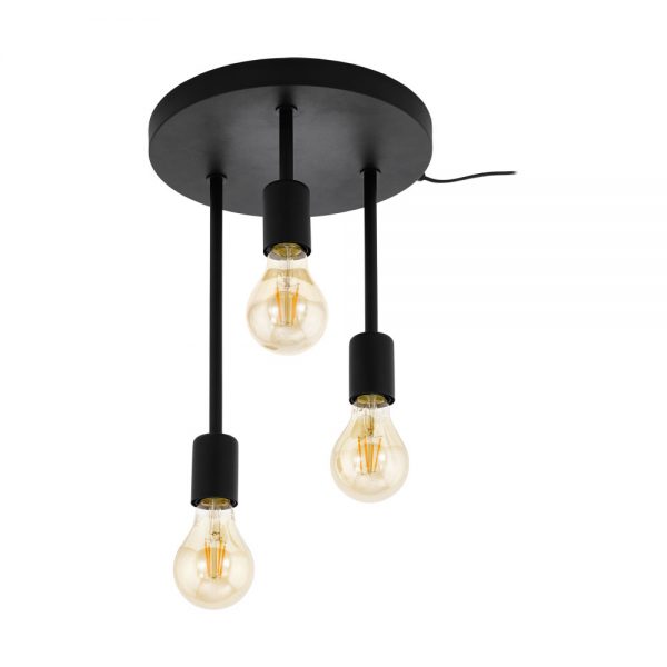 Veioza vintage EGLO WILMCOTE 43065 - E27 3X60W D280mm - Otel - Negru