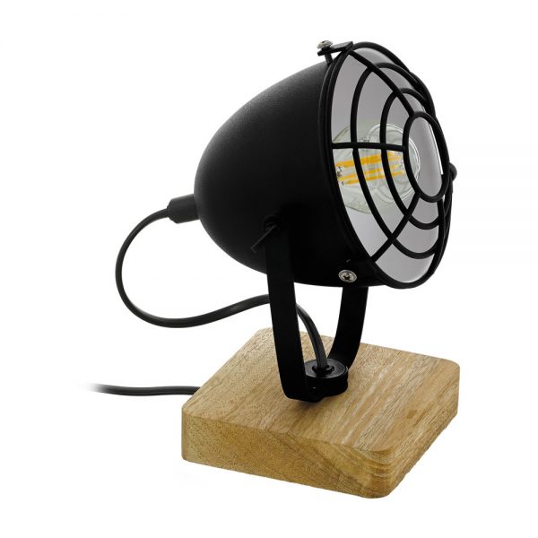 Veioza vintage EGLO GATEBECK 1 43138 - E14 1X40W - Lemn - Negru