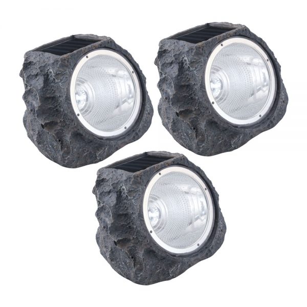 Set 3 lampi solare LED EGLO 48505 3X 4X0.06W - Piatra gri