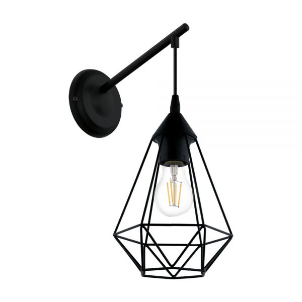 Aplica vintage EGLO TARBES 49081 - E27 1X60W - Otel - Negru
