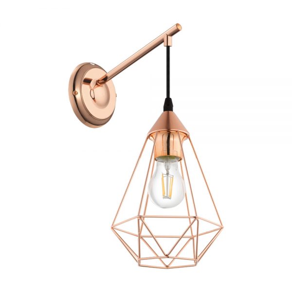 Iluminat Vintage Wl-1 E27 Kupfer-Glz- 'Tarbes' Eglo 49082