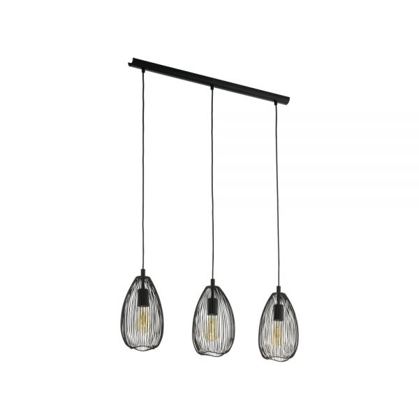 Lustra vintage EGLO CLEVEDON 49142 - E27 3X60W - Otel - Negru