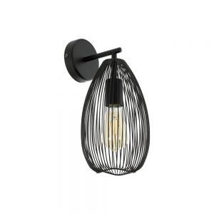 Aplica vintage EGLO CLEVEDON 49143 - E27 1X60W - Otel - Negru