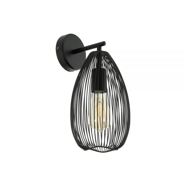Aplica vintage EGLO CLEVEDON 49143 - E27 1X60W - Otel - Negru