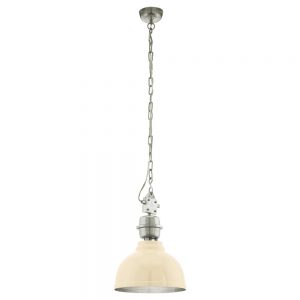 Iluminat Vintage Pendul Crom-Crem  1X60W  E27 'Grantham' Eglo 49172