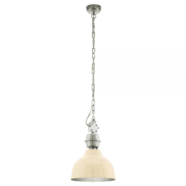 Iluminat Vintage Pendul Crom-Crem  1X60W  E27 'Grantham' Eglo 49172
