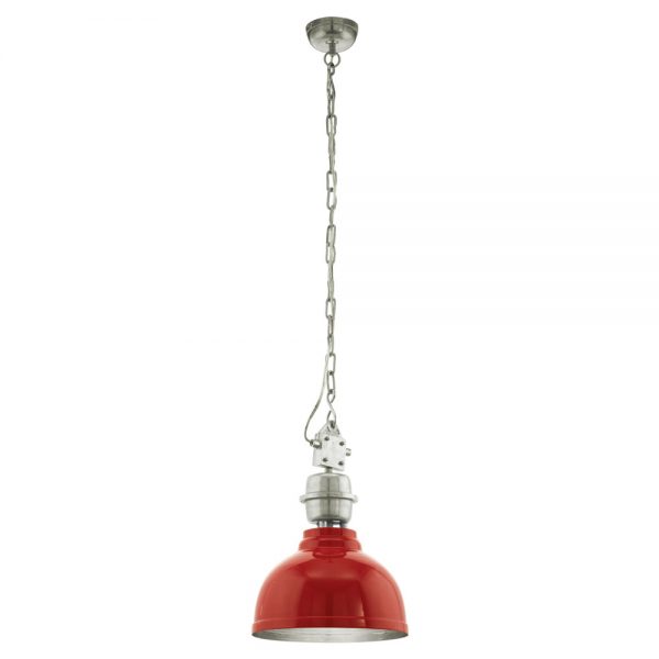 Iluminat Vintage Pendul 1X60W  E27  Rosu-Crom 'Grantham' Eglo 49177