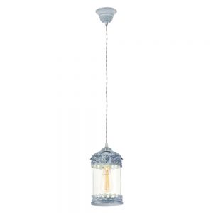 Iluminat Vintage Lustra 1 Bec E27 Gri-Albastru Eglo 49204