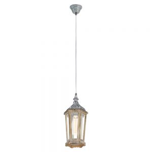 Iluminat Vintage Lustra 1X42W E27 Argintiu Eglo 49206