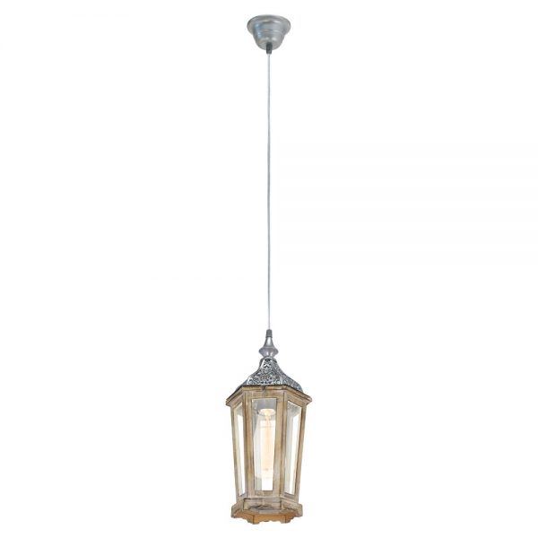Iluminat Vintage Lustra 1X42W E27 Argintiu Eglo 49206